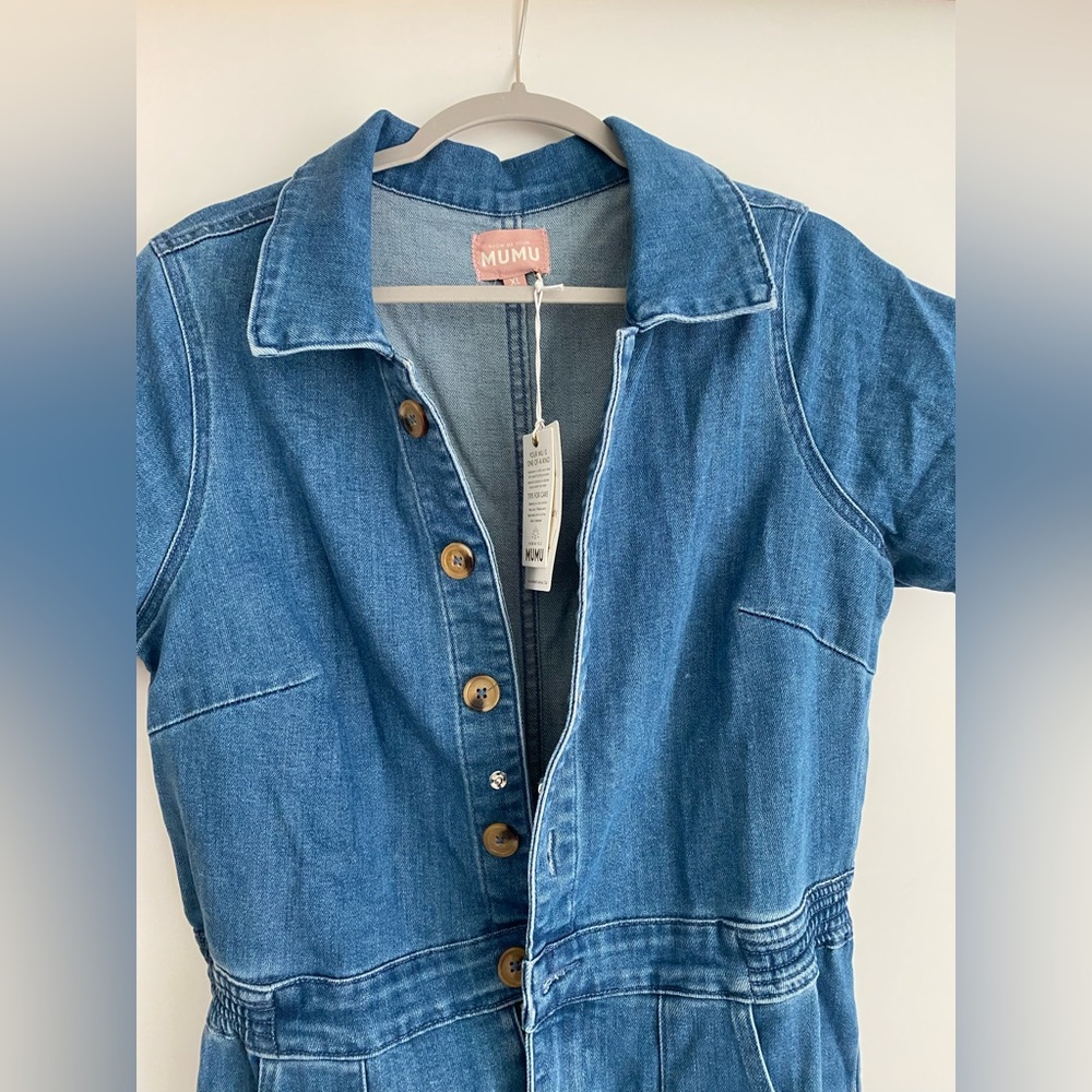 Show Me Your Mumu Denim Jumpsuit